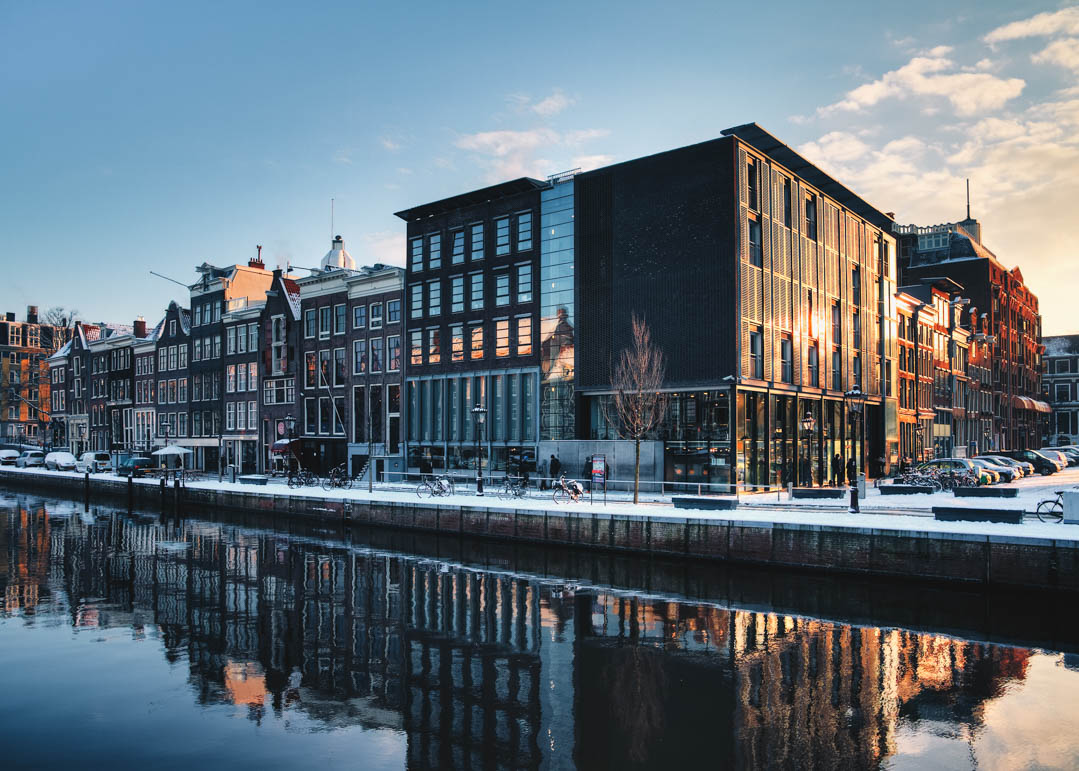 The Anne Frank House at sunrise 